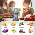 Rotary Cheese Grater with 3 Blades and Slicer