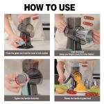 Rotary Cheese Grater with 3 Blades and Slicer