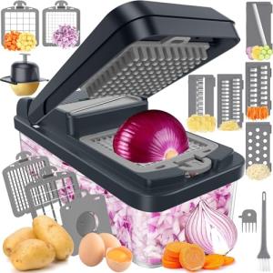 12-in-1 Vegetable Chopper with 7 Blades