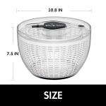 Large One-Handed Salad Spinner - 6.3 Qt White