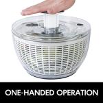 Large One-Handed Salad Spinner - 6.3 Qt White