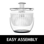 Large One-Handed Salad Spinner - 6.3 Qt White