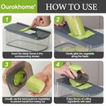 Ourokhome 6-in-1 Mandolin Slicer and Vegetable Cutter