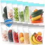 Lerine 12 Pack Silicone Gallon Freezer Bags