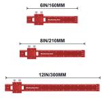 Precision Pocket Metal Slide Rule Set - 3 Pcs