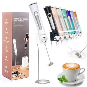 Rechargeable Handheld Milk Frother with Stand