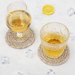 8-Pack Cotton Woven Drink Coasters with Holder