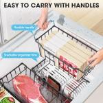 SUNALLY Stackable Freezer Organizer Bins, 4 Pack