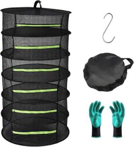 Collapsible 6-Layer Herb Drying Rack with Zipper