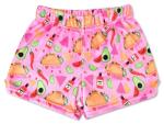 Soft Plush Taco Print Shorts for Girls, Small