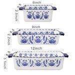 SOUJOY 3-Pack Rectangular Porcelain Bakeware Set