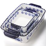 SOUJOY 3-Pack Rectangular Porcelain Bakeware Set
