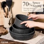 Carote 17-Piece Nonstick Cookware Set with Detachable Handles