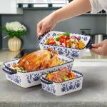 SOUJOY 3-Pack Rectangular Porcelain Bakeware Set