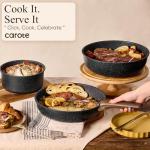 Carote 17-Piece Nonstick Cookware Set with Detachable Handles