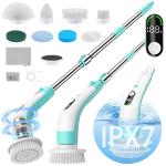 Electric Spin Scrubber with LED Display and 8 Brushes
