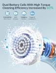 Electric Spin Scrubber with LED Display and 8 Brushes