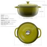 Mercer Culinary 6-Quart Avocado Cast Iron Dutch Oven