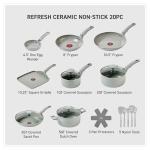 T-Fal 20-Piece Nonstick Cookware Set, Moon Grey