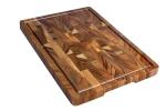 Walnut Wood End Grain Cutting Board with Juice Groove