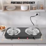 TeqHome Portable Double Hot Plate Burner 2000W