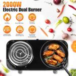 TeqHome Portable Double Hot Plate Burner 2000W