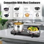 TeqHome Portable Double Hot Plate Burner 2000W