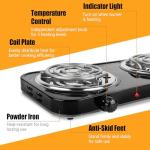 TeqHome Portable Double Hot Plate Burner 2000W