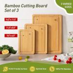 Bamboo Cutting Board Set with Juice Grooves