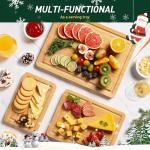 Bamboo Cutting Board Set with Juice Grooves