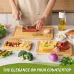 Bamboo Cutting Board Set with Juice Grooves