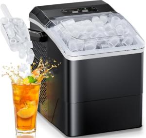 HOMEZAY Portable Ice Maker - 9 Cubes in 6 Minutes