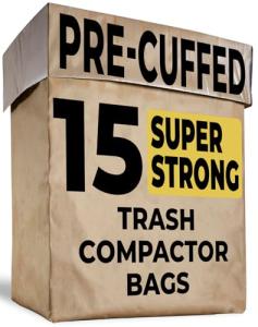 Heavy Duty Trash Compactor Bags - 15 Pack