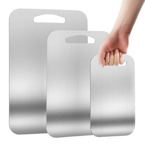 URMONA Stainless Steel Cutting Board Set - 3 Pieces
