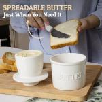 PriorityChef French Butter Crock with Lid, White