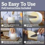 PriorityChef French Butter Crock with Lid, White