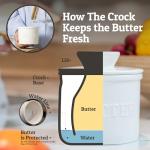 PriorityChef French Butter Crock with Lid, White