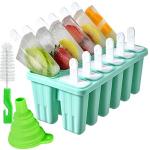 12-Cavity Silicone Popsicle Molds - Easy Release