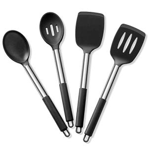 Silicone Cooking Utensils Set of 4 - Black