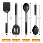 Silicone Cooking Utensils Set of 4 - Black