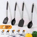 Silicone Cooking Utensils Set of 4 - Black