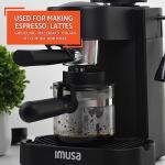 IMUSA 4-Cup Espresso and Cappuccino Maker, Black