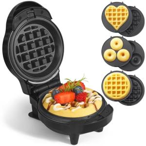 Mini Waffle Maker with 6 Removable Plates