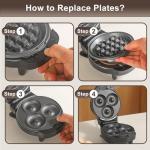 Mini Waffle Maker with 6 Removable Plates