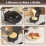 Mini Waffle Maker with 6 Removable Plates