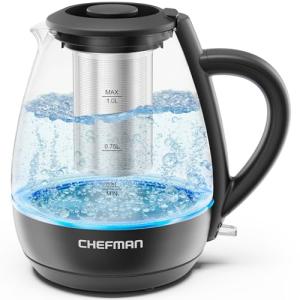 Chefman Electric Kettle with Tea Infuser, 1L
