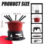 Artestia Cast Iron Fondue Set for 6