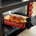AVLA 3 Pack Ceramic Baking Dish Set, Red