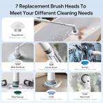 Cordless Spin Scrubber with 7 Brush Heads