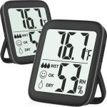 Antonki 2 Pack Digital Room Thermometers and Humidity Meters